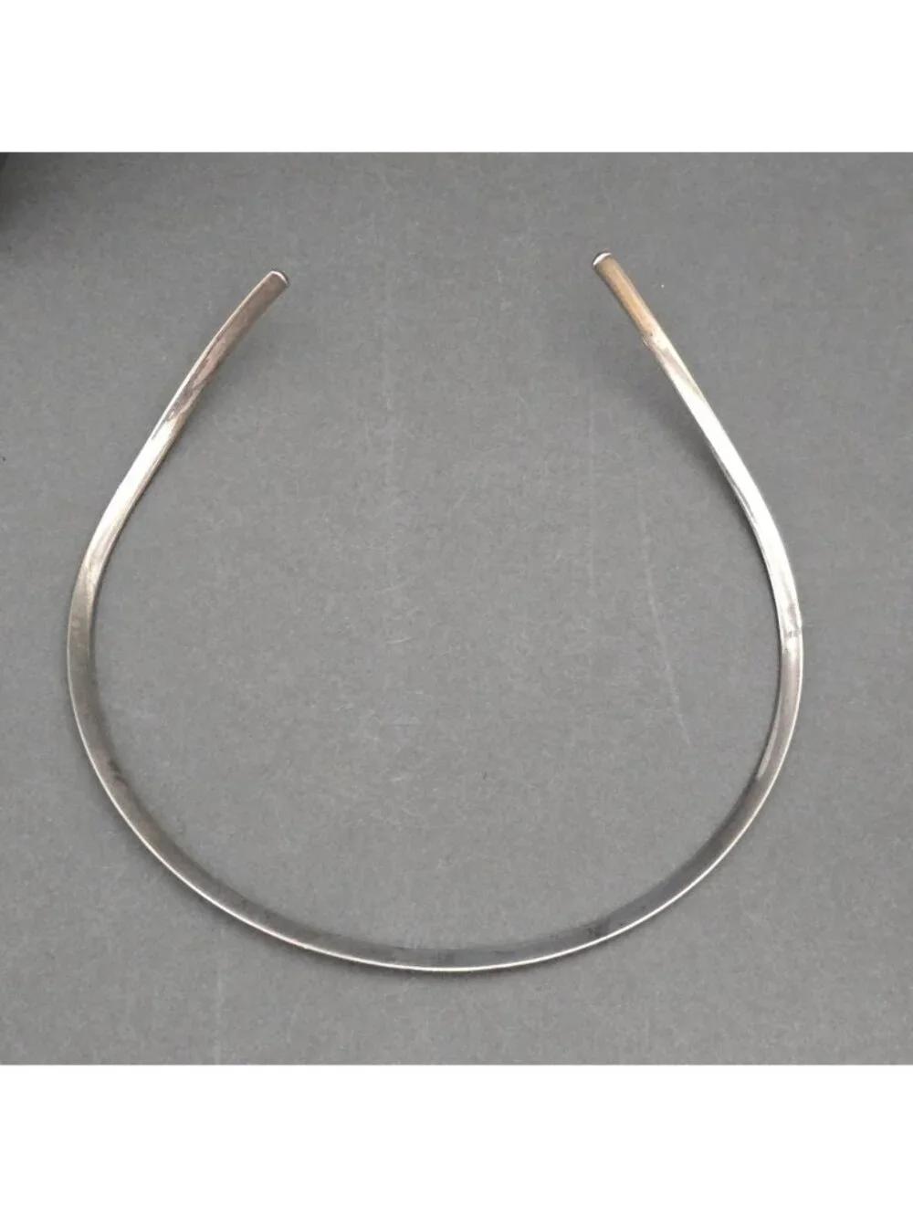 Vintage Sterling Silver Torque Choker Necklace Open Collar 12